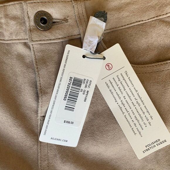 AG THE LEGGING ANKLE Polished Stretch Suede Sz 25 - Picture 6 of 8